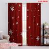 2pcs,2D Plane Printing Popular Curtains Red Snowflakes Versatile Durable Polyester (without Rod) Room Decor for Living Room,
