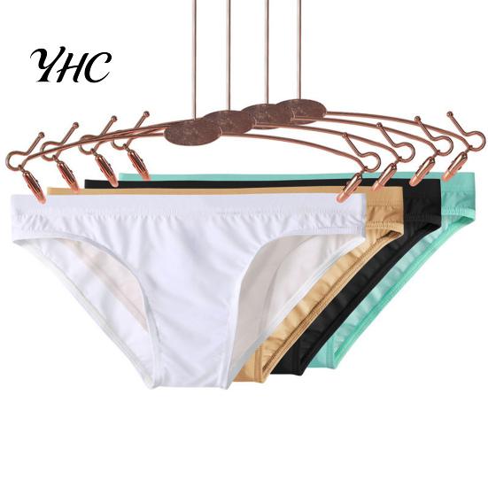 Men Underpants Briefs Stretchy Breathable Comfortable Soft See Through Trendy Ice Silk Sexy Low Waist Panties Daily Life