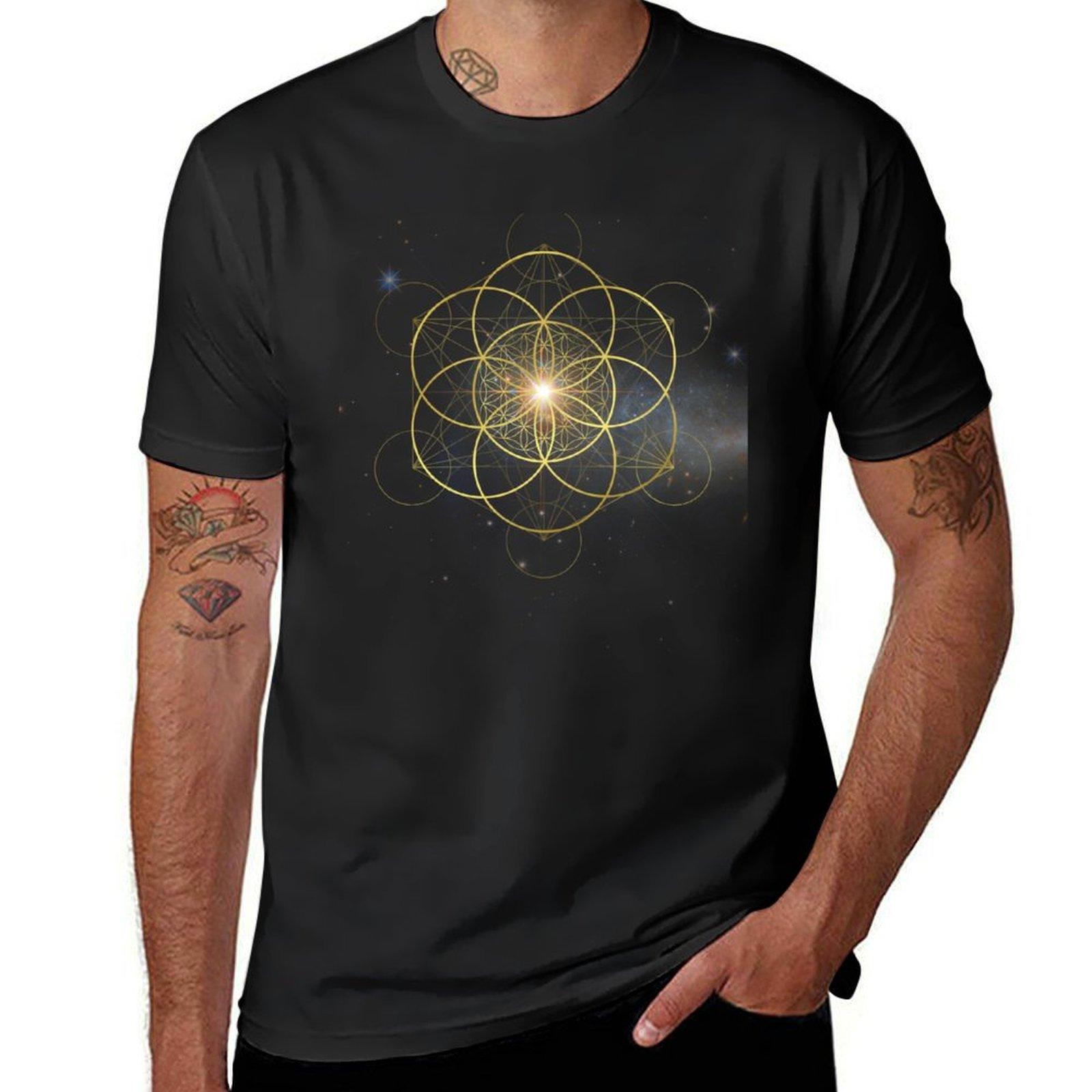 

Best Selling Fashion Summer Flower of Life in Seed of Life Mandala T-Shirt Boys Whites Hippie Clothes Graphics Men s Clothing 4XL