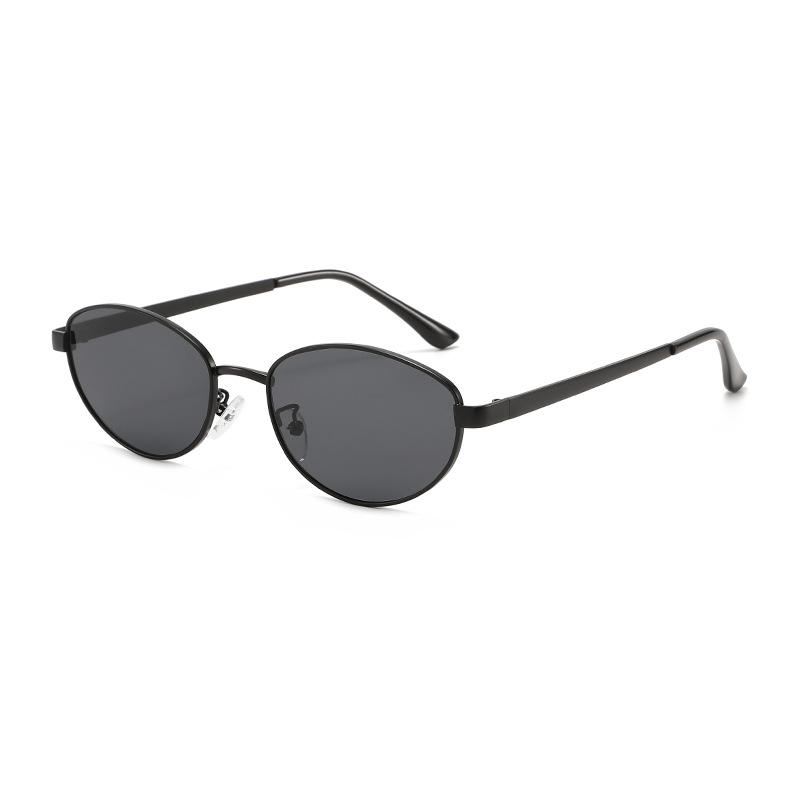 New cat eye sunglasses, European and American fashion simple metal versatile sunglasses, trendy fashion glasses
