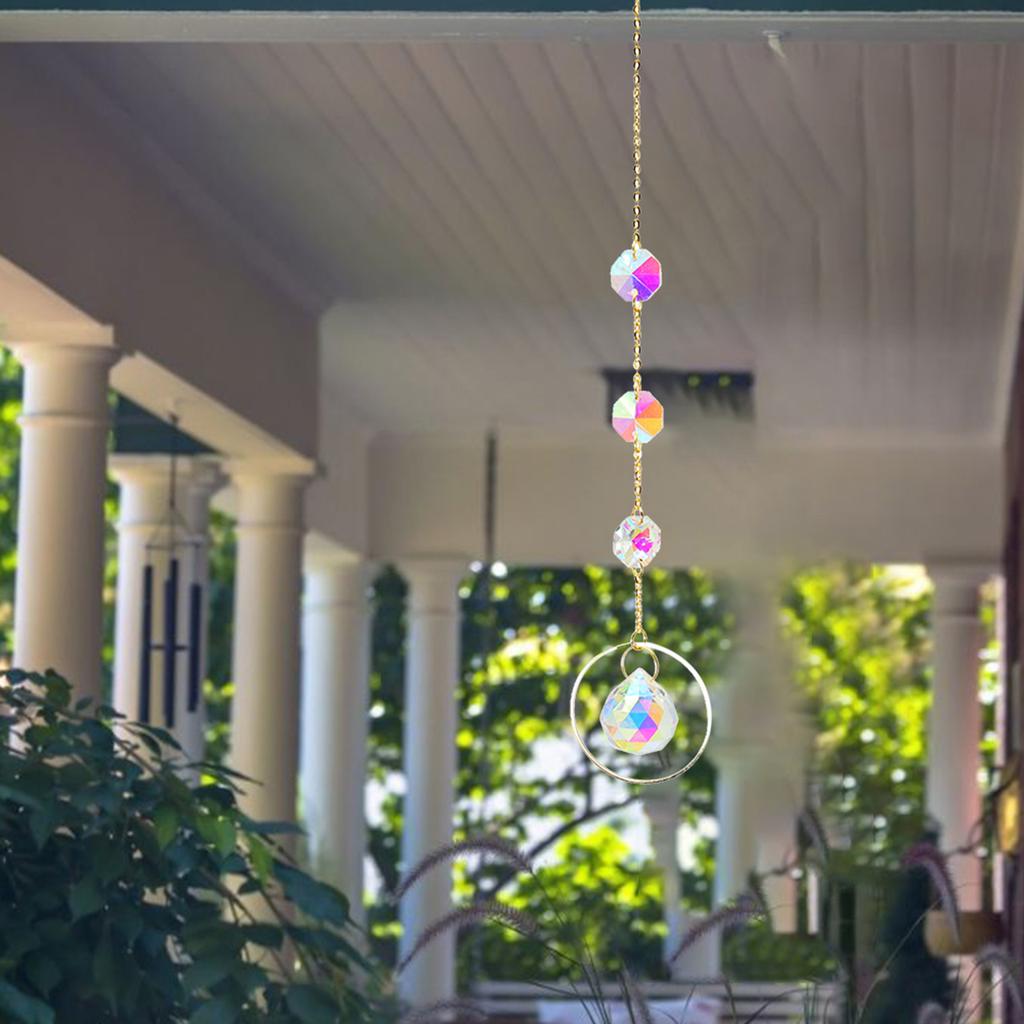 Crystal Pendant Decorative Garden Hanging Ornament Living Room Decor Sun Catcher Pendant Mobile Wind Chime Bell Home Decor