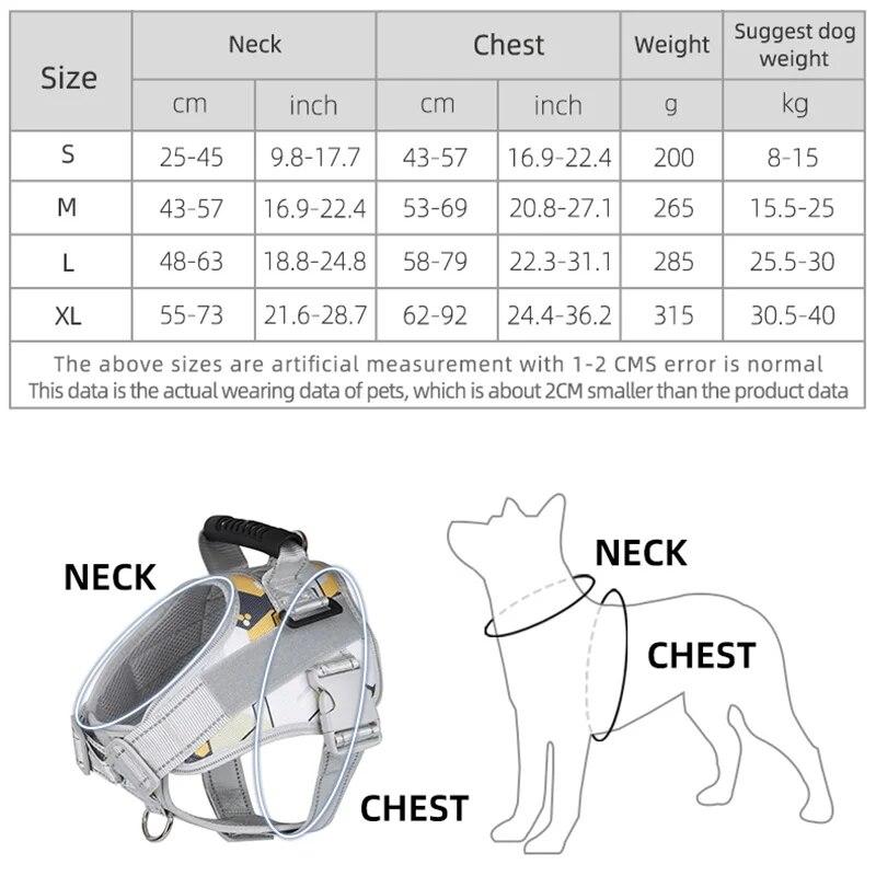 Haustiergeschirr für mittelgroße bis große Hunde, verstellbarer Brustgurt, reflektierende Hundegeschirre, Haustier Outdoor Spaziergang Trainingsweste, Hundezubehör