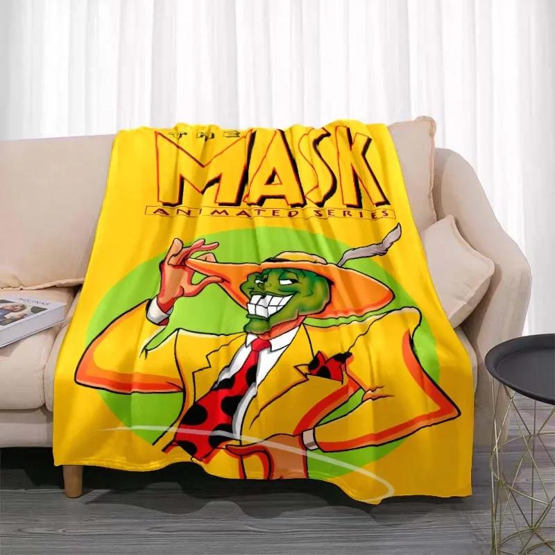 3D MASK Cartoon Blanket Jim Carrey Pattern Bedroom Living Room Home Decoration Picnic Blanket Children's Room Blankets for Beds