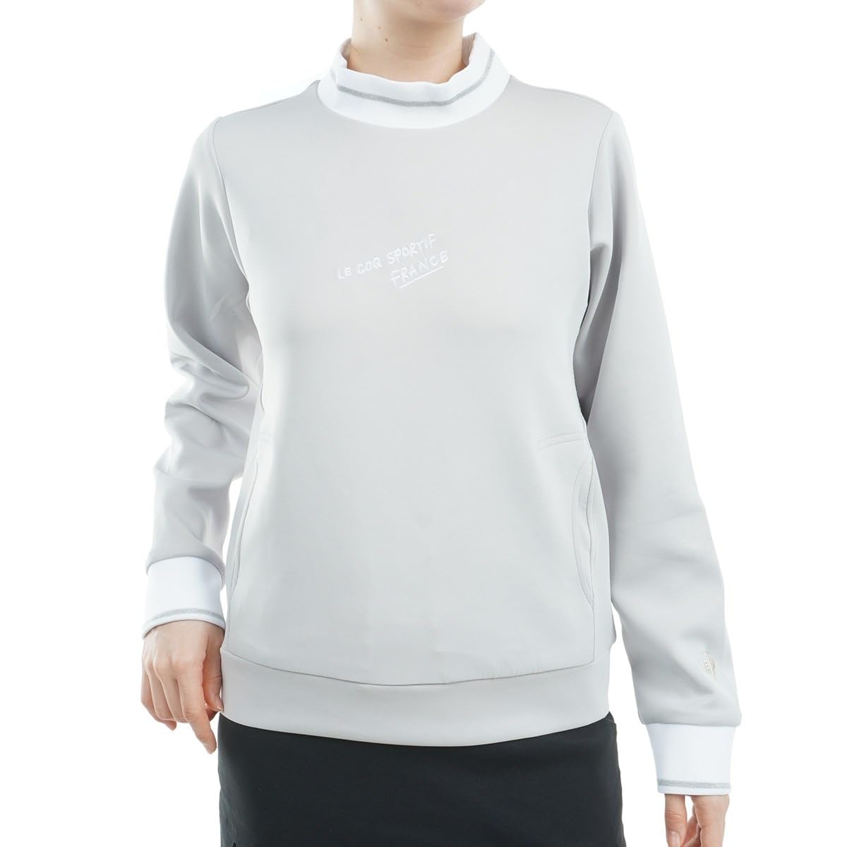 

Coq Sportif Pullover Sweater Mock Neck Cardboard Knit Loose Pullover Midler Golf LG4FSW01L GY00 [Le Golf] Women s (Gray)