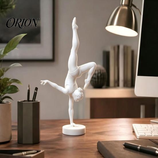 Versatile White Table Decor 3D Printed Rhythmic Gymnastics Figurine, Modern Minimalist Art Sculpture, Elegant Sculpture Handstand Ballet Pose