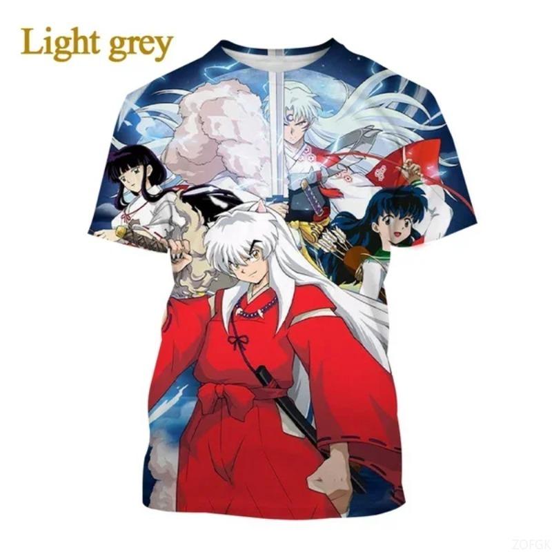Summer Anime Inuyasha 3D Printing Personalized T-shirt Men and Women Japanese Harajuku Style Casual Round Neck Short-sleeved