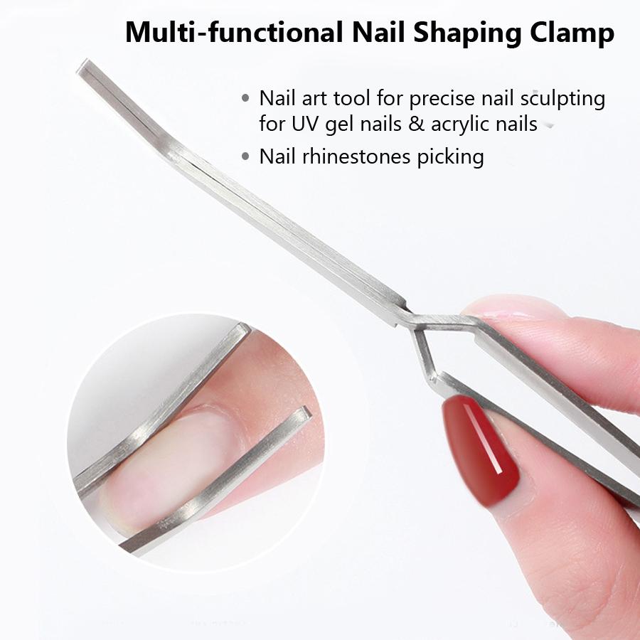 1pc Nail Art Tweezers Clip Rhinestones Picker Nail Tips Sculpture Tweezers Multi-Functions Manicure Tool
