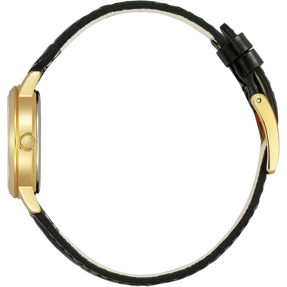 CITIZEN Women's Watch, CITIZEN COLLECTION EM0932-10A, Solar-Powered Eco-Drive, Cowhide Leather, Black, Yellow Gold
