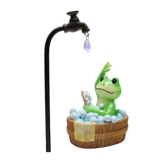 

Маленькая скульптура лягушки, лягушка, садовый декор, статуэтка, синтетическая смола, лягушка, украшение для уличного растения Frog