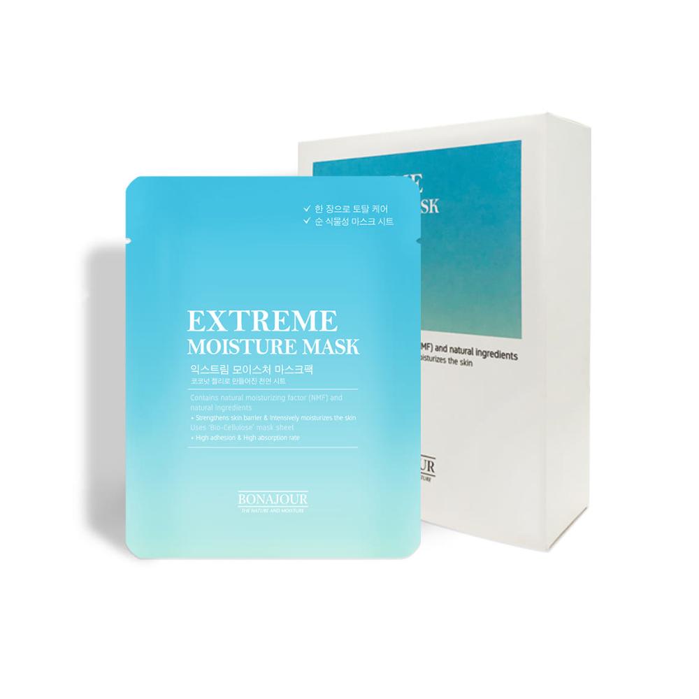 Bonajour Vegan Extreme Moisture Mask Sheet 1pc / 10pcs Intense Hydrating Barrier Facial Sheet Mask K-Beauty