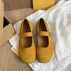 French Birkenstock Single Shoes Women's 2025 New Spring and Summer with Skirt Soft Flat Mary Jane Shoes Versatile Evening Doudou Shoes