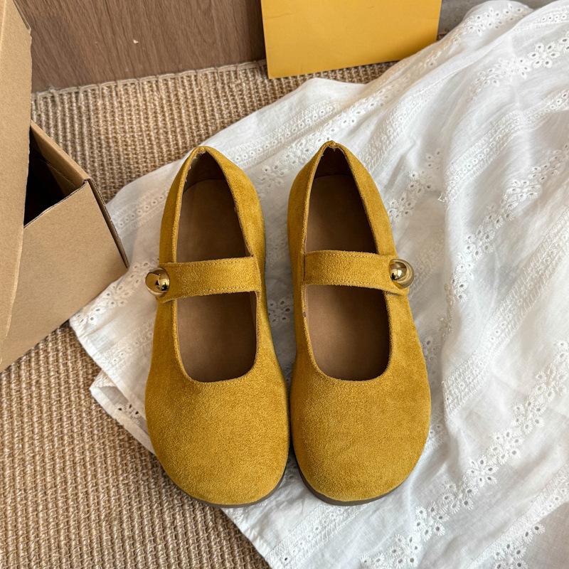 French Birkenstock Single Shoes Women's 2025 New Spring and Summer with Skirt Soft Flat Mary Jane Shoes Versatile Evening Doudou Shoes