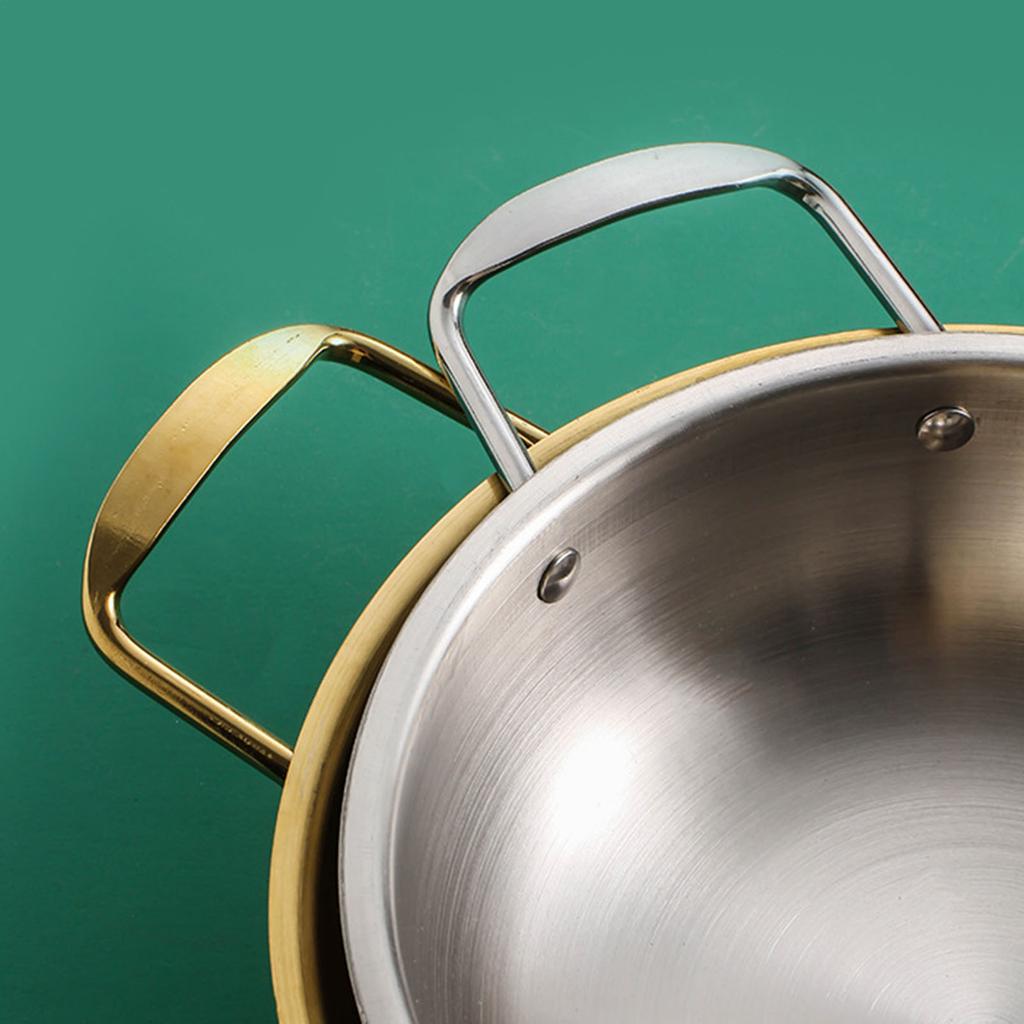 Vysoce kvalitní nerezový hrnec na vaření Efektivní wok Pečicí pánev pro kempování a vnitřní použití v odolné nerezové oceli