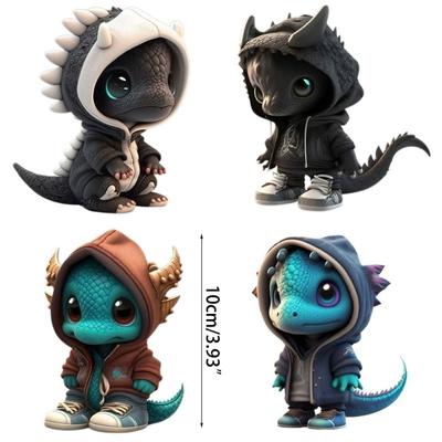 Cool Statue of Baby Dragon Handmake Resin Dinosaur Figurines Sculpture Ornaments Halloween for Home Office Desktop Decor Car