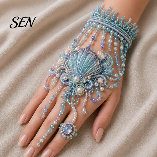 Kit DIY de Pulsera de Mano con Cuentas, Set para Hacer Joyería Tejida con Cuentas, Cadena Ajustable Hecha a Mano Kits Artesanales para Adultos Regalos Amantes de la Artesanía