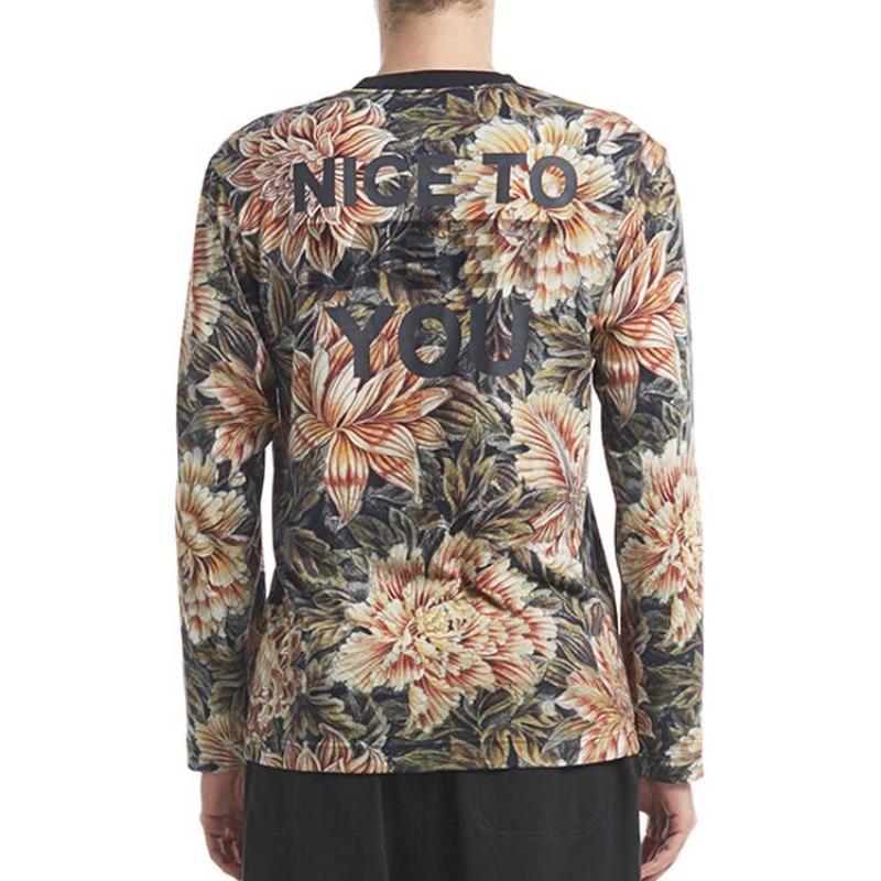 Y-3 Unisex Floral Print Long Sleeve Tee Multi-color DP0566
