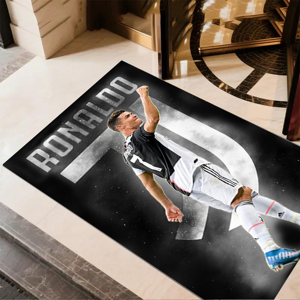 Ronaldo's Legacy Fußball Teppich Design für Spielzimmer Flur Spielzimmer Arbeitszimmer Rutschfester Teppich Anime Büro Dekor