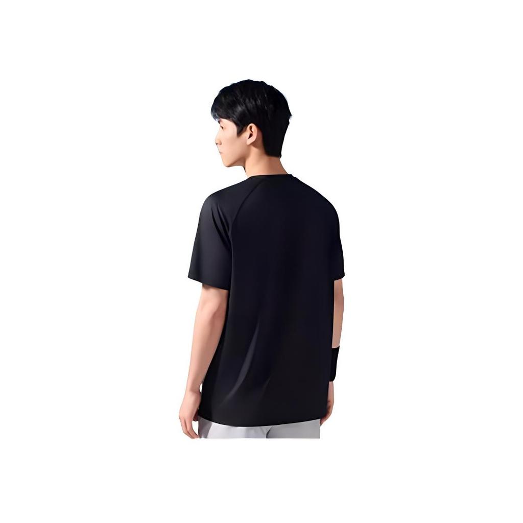 Anta Lifestyle Series Logo Letter Print Round Neck Short Sleeve T-Shirt Men Tops Black 952327126-6