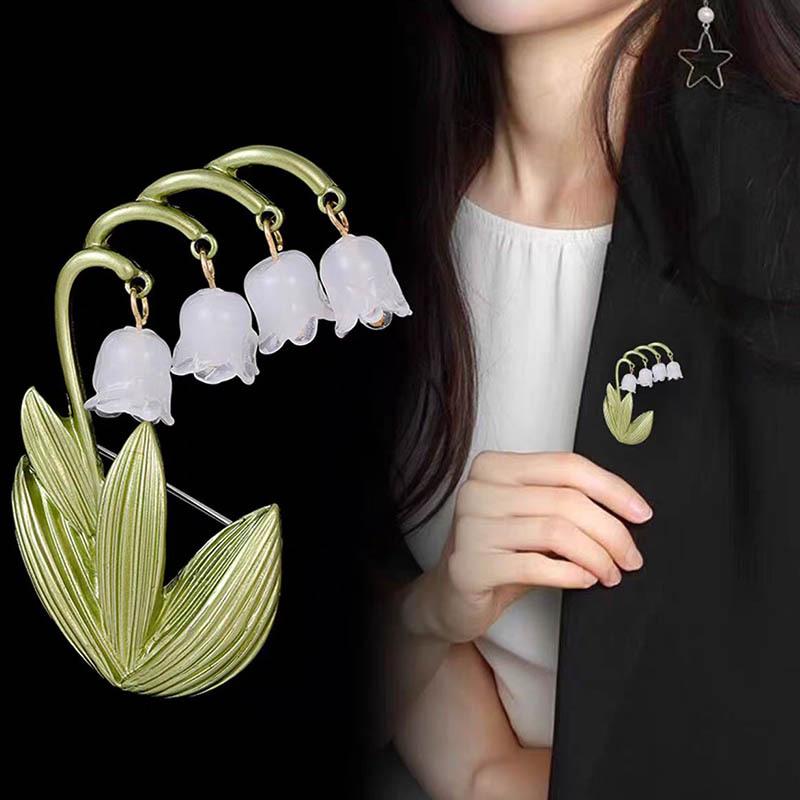 Lily of the Valley Tassel Brooch: Light Luxury Retro Pin and Corsage Clothing Accessory