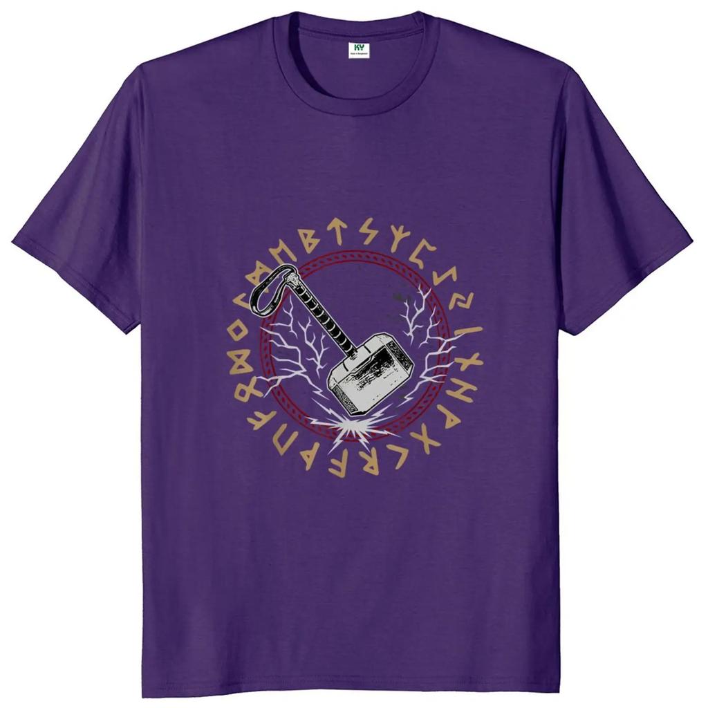 Thor Viking Hammer T Shirt Norse Mythology Design Novelty Tee Shirt 100% Cotton Short Sleeve Casual Homme Camiseta EU Size
