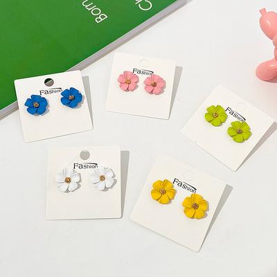 Japan and South Korea Spring and Summer New Small Fresh Flower Stud Earrings Girlish Temperament Sweet Fashion Ins Personalized Peach Blossom Earrings