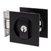 Pocket Door Lock Hardware Set with Indicator Key Privacy Latch for Standard Door 1.37 to 2.3 Inch Thick Matte Black