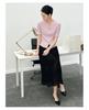JUZUI Elegant and Simple Curved Pearl Yarn Knitted Shirt for Women Summer New Style JWFX31217