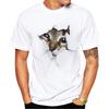 Modisches Herren Rundhals Kurzarm 3D Tier Farbdruck Tier Kurzarm Rundhals T-Shirt