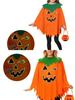 Kids Halloween Costume Pumpkin Ghost Cape