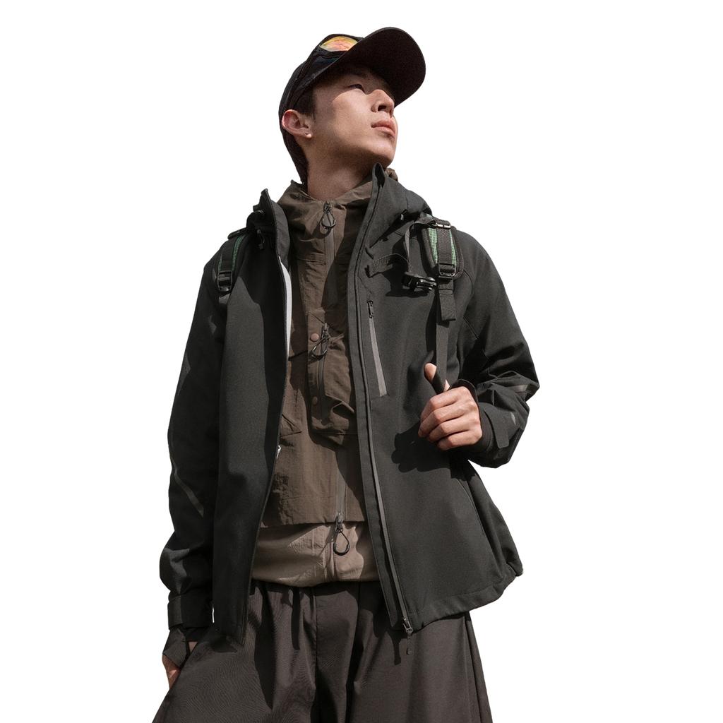 Li Ning Outdoor CF Waterproof Fashion Simple Comfortable Breathable Versatile Casual Windbreaker Unisex Outerwear Black AFYW025-3