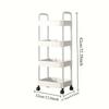 4-Tier Rolling Cart, Sturdy & Space-Saving. Perfect for Home, Office, Garage Storage. Easy Move, Durable Plastic Design.