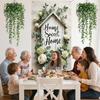 Home Sweet Home Door Cover Housewarming Party Decorations Door Banner Welcome Home Floral Backdrop Decor Greenery Leaves New Home Party Photography