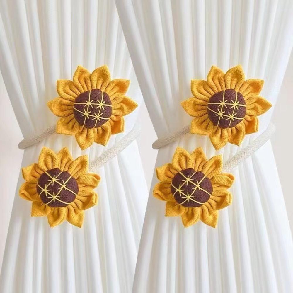 1Pcs Romantic Sunflower Curtain Tieback Curtain Strap Curtain Rope Holders  Home Decor