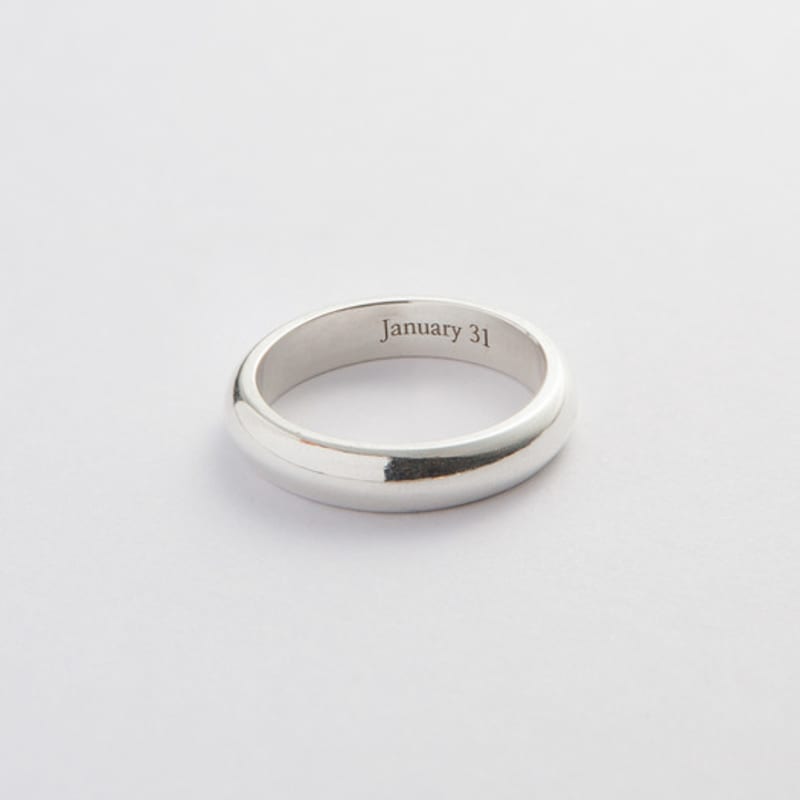 LUNNE Silver Simple Calm Band Ring #LSR10