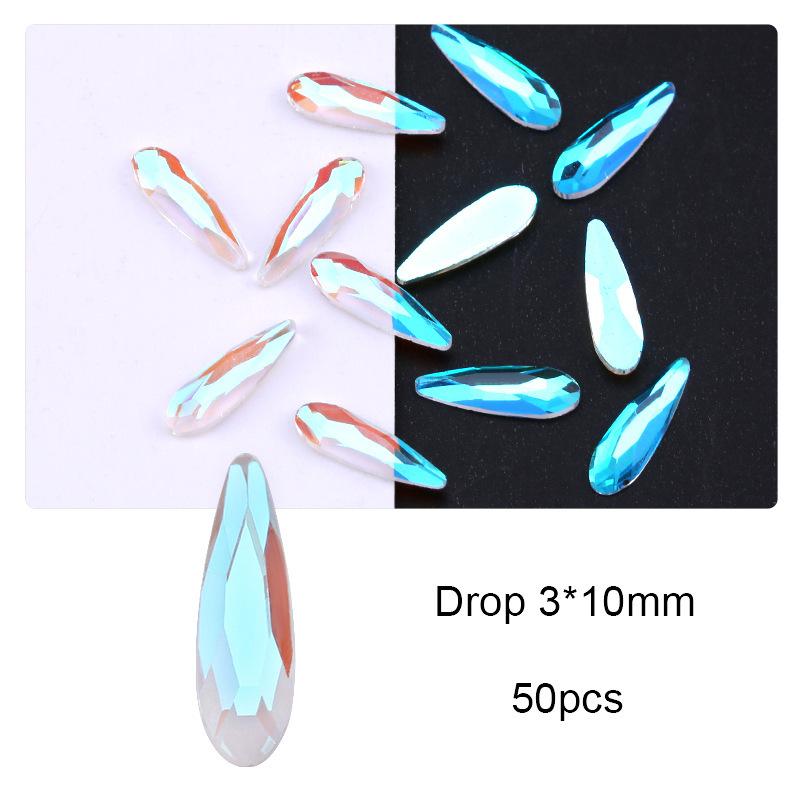 Elektrokaplama Aurora Ab Tırnak Sanatı Elmas Xiaohongshu Sıcak Elf İnternet Ünlü Düz Tabanlı Özel Şekilli Elmas