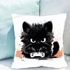Black Cat Pillow Case Sofa Cushion Cover Room Home Decoration