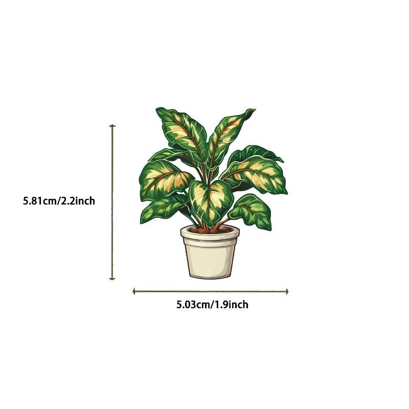 Cute Green Plant Stickers Cartoon DIY Decoration for Kids Fridge Notebook Bike Phone Suitcase Aesthetic Fun Craft Sticker