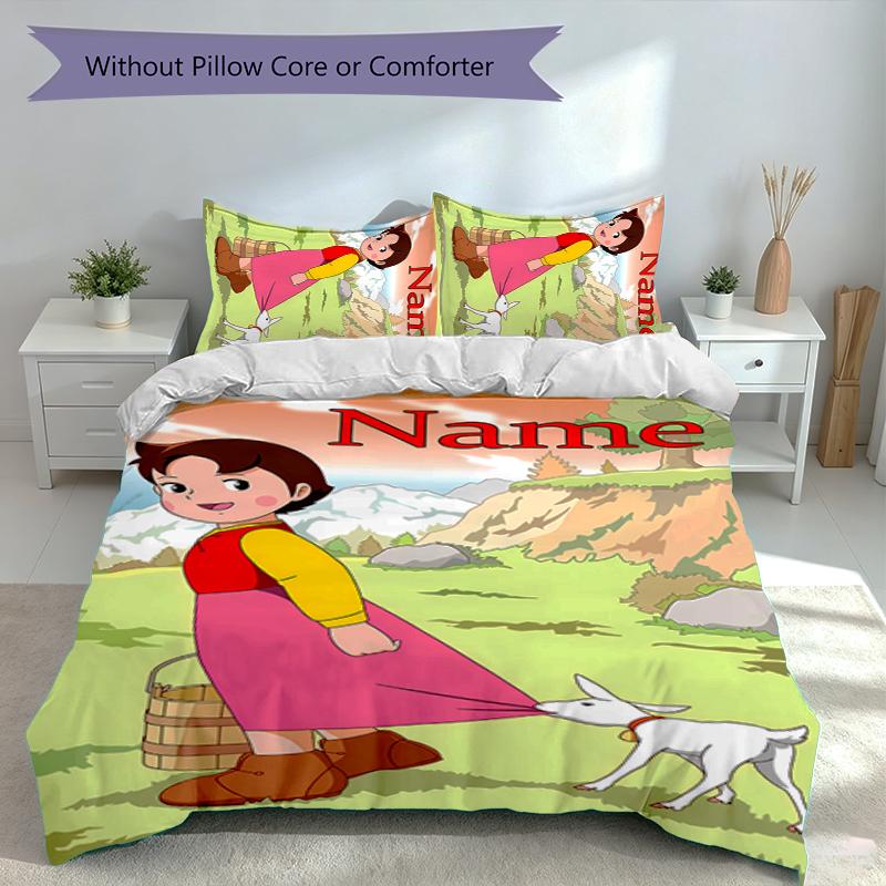 3pcs Custom Name Heidi Set,Includes 1 Duvet Cover and 2 Pillowcases,All-season Bedroom Decor