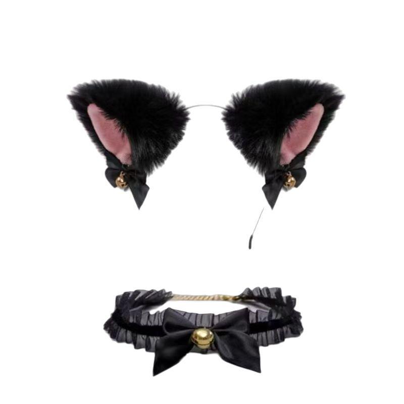 Cute Bell Choker & Cat Ear Headband Set - Cosplay Sweet Maid Atmosphere Accessories