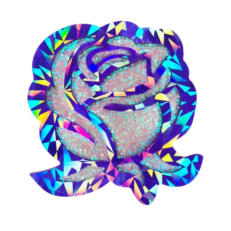 Silicone Resin Coaster Molds Holographic Cup Mat Epoxy Mold DIY Rose Flower Home Ornament Drink Mat Mold Craft Tool