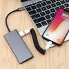 Convenient Charging Wire Anti-winding Data Cable Stretchy Data Transfer 3 In 1 Mobile Phone Charging USB Spring Wire