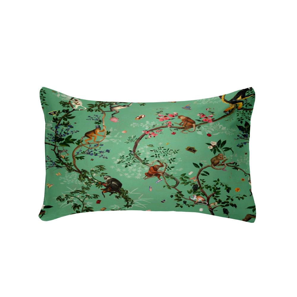 Green Safari Monkeys Duvet Cover Set King Queen Double Full Twin Single Size Bed Linen Set