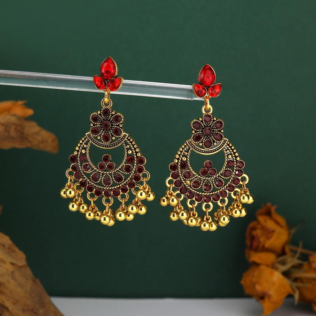 Vintage Drop Earrings Antique Floral Tassel Earrings Bohemian Dangle Earrings Ethnic For Vacations Ethnic Parties Casual Wear