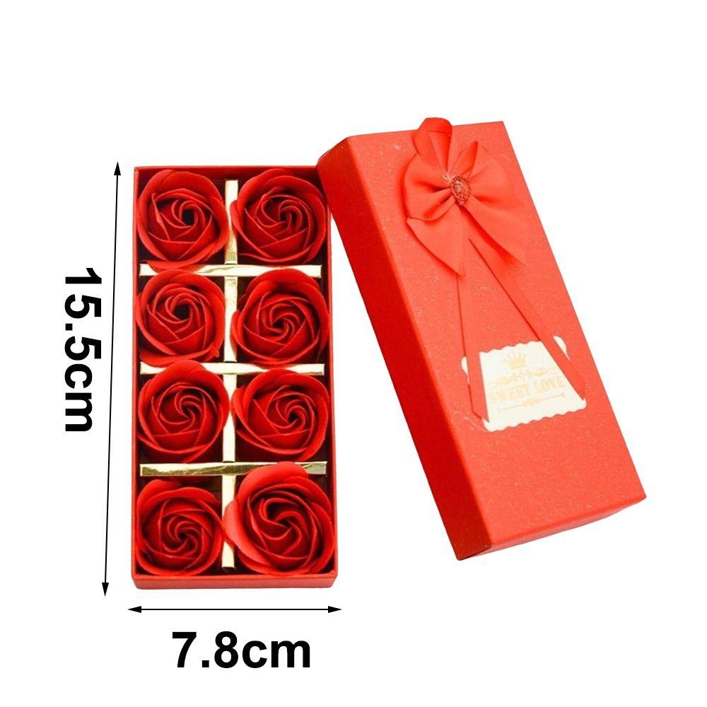 8pcs Creative Mix Color Scented Soap Rose Floral Scented Simulation Rose Rose Flower Petal DIY Rose Bouquet Wedding Decoration