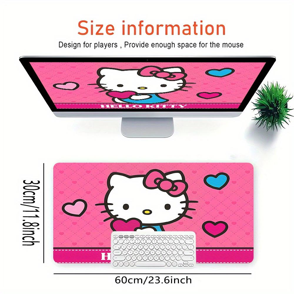 Hello Kitty, Hearts Themed XXL Mouse Pad - Non-slip Rubber Desk Mat for Gaming and Office Use, Multi-Function Keyboard and Mouse Pad, Ideal