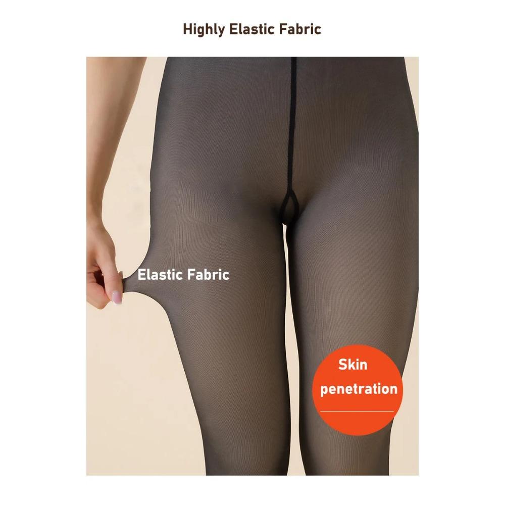 85-300g Padded or Non-padded,Woman Thermal Tights Sexy Translucent Fleece Leggings Pantyhose Slim Winter Warm Thick Velvet Stockings,Streetwear Pants