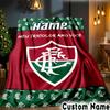 Custom Name Love Fluminense Throws Blanket Flannel Blankets for Couch Bed Gifts for Men Women Picnic Blanket Christmas Fan Gifts