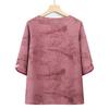 Embroidered Loose Stand Collar Shirt for Plus Size Mature Women