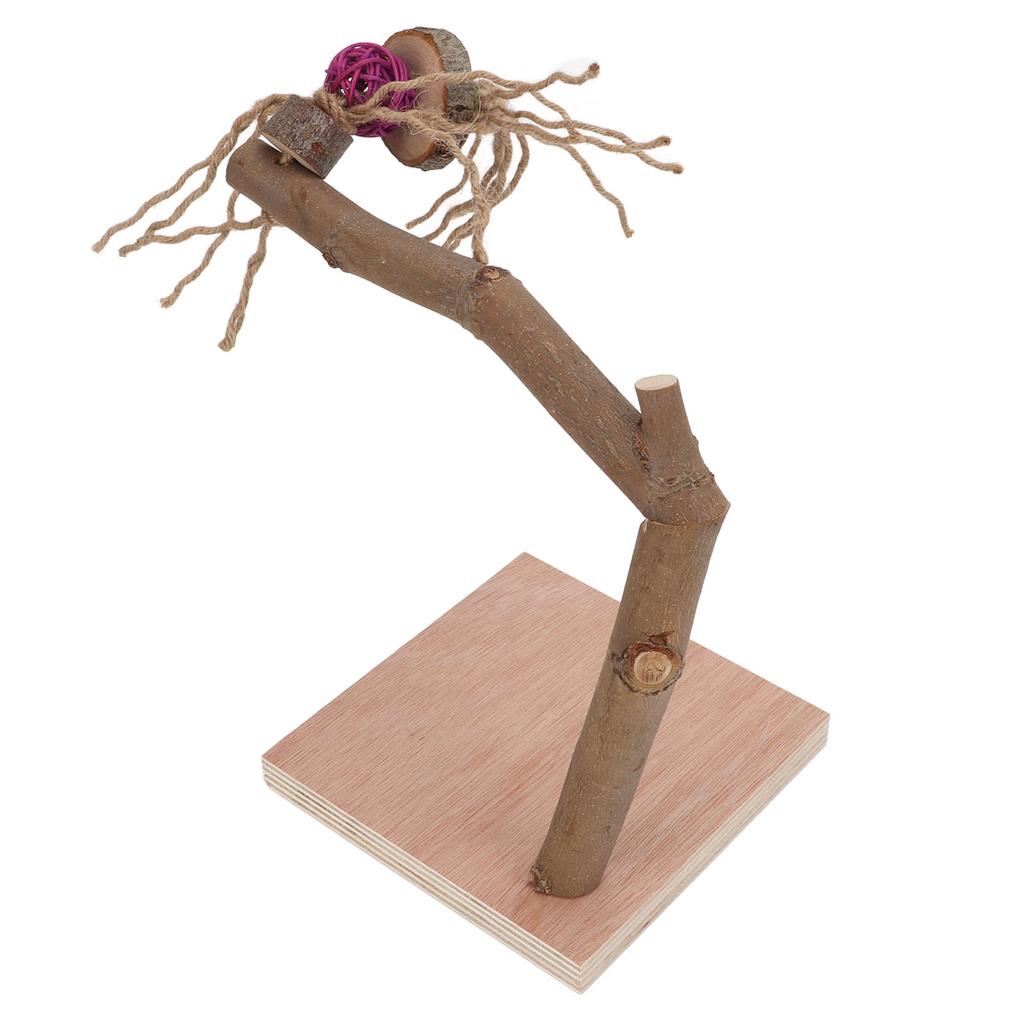 Bird Playstand Wooden Chewing Claws Grinding Parrots Training Rack with Base for Cockatiel