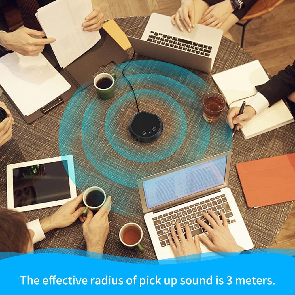 Desktop USB Conference Speakerphone Microphone 360 degrees  Omnidirectional Condenser Plug & Play PC Computer Mic